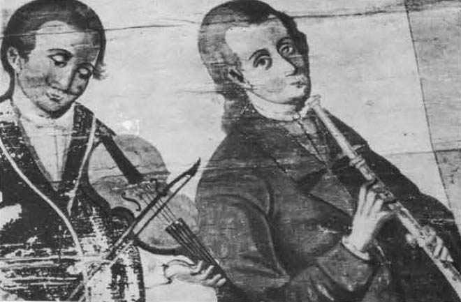 Image - A mural depicting musicians (Ukraine; 18th century).